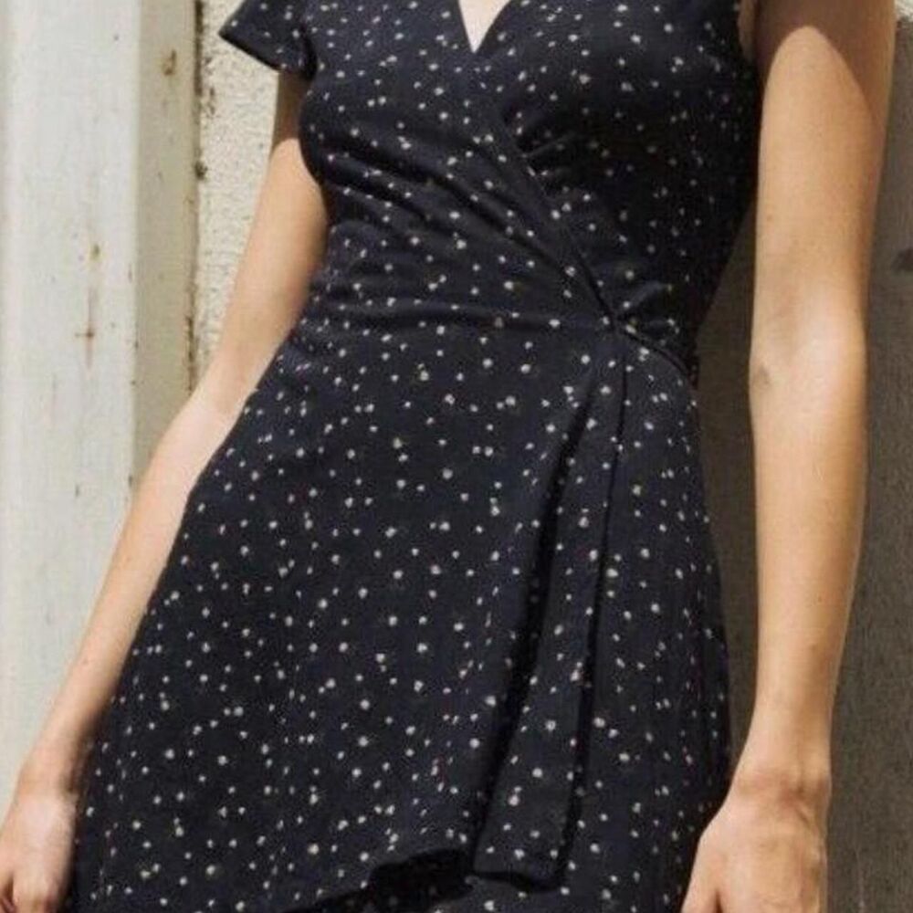 Brandy-melville Women's Navy and Black Dress